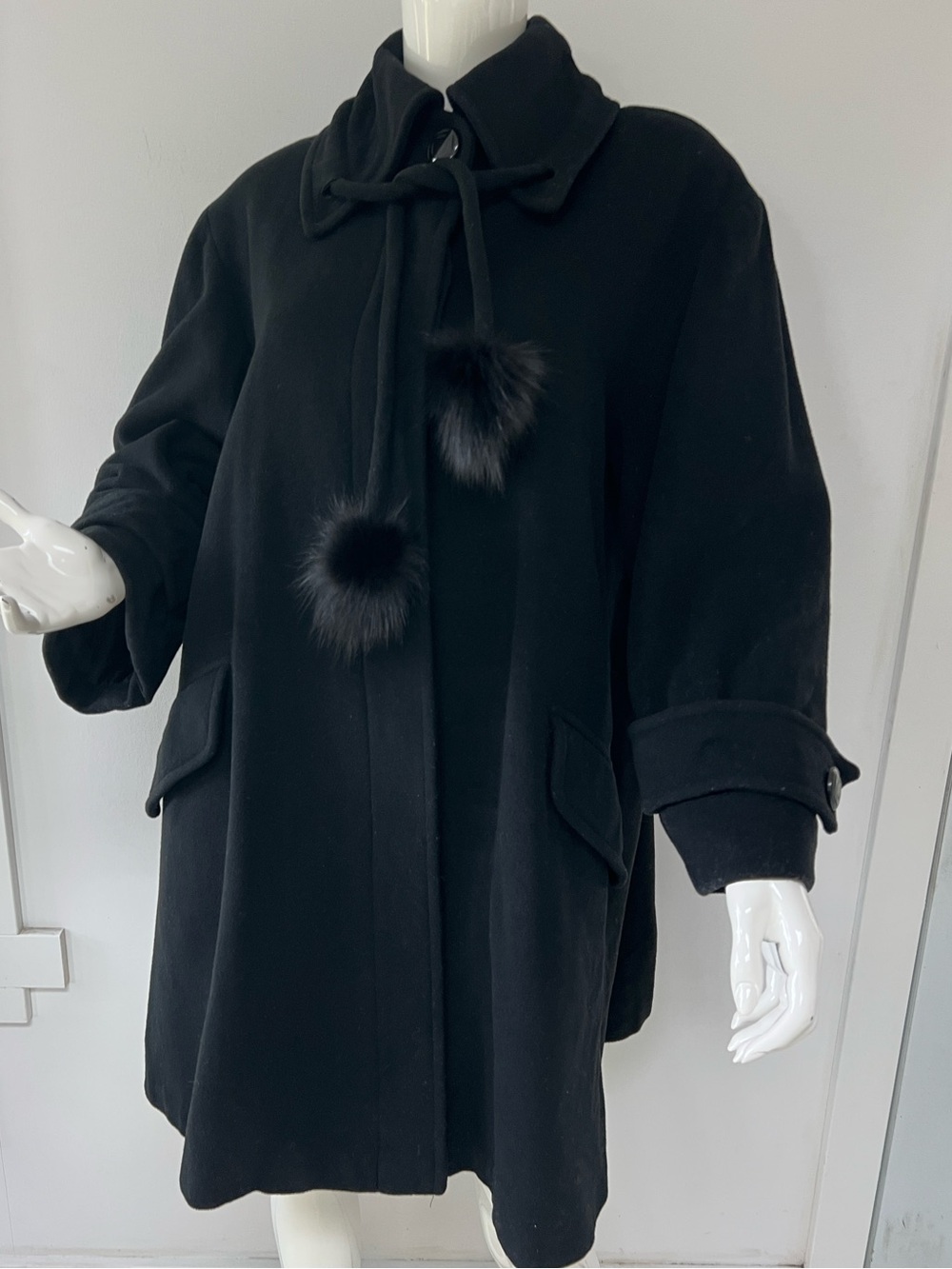 Luxury Lisa Fashion Pure Virgin Wool &Cashmere Coat 1980’s women’s Large/X-Large